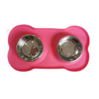 Tazón De Alimentos Y Agua Para Perros De Doble Capa Antideslizante En Silicona Y Acero Inoxidable Resistente Y Duradera Para Mascotas - details 10