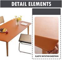 Mantel De Cuero Elástico Impermeable Para Mesa De Comedor Rectangular O Cuadrada Protegedor De Mesa Para 4/6 Asientos - details 1