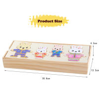 -rompecabezas de madera de Pequeño Oso para niños, juego de vestir, juguete educativo para bebés, cambia la ropa - details 5