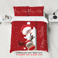 Juego De Cama Navideño 3 Piezas Con Estampado De Santa Claus (1 Funda De Edredón + 2 Fundas De Almohada) Set De Ropa De Cama Suave Y Cómoda - details 9