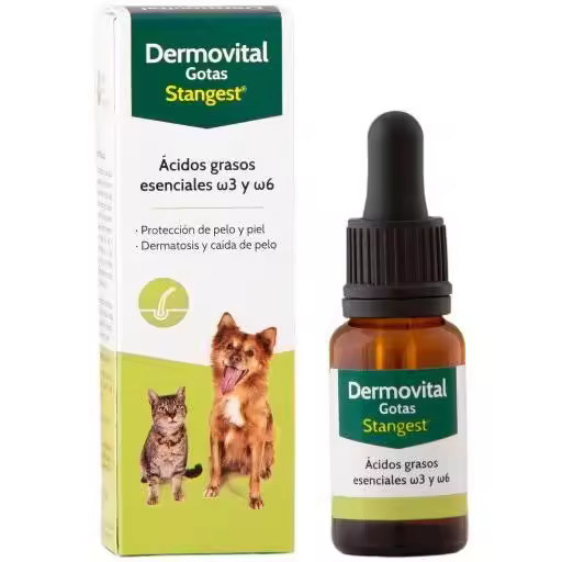 Dermovital Gotas para Perros y Gatos de Stangest - Complemento Nutricional para Dermatitis - 1