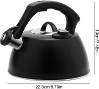 Hervidor de silbido-Inducción-Estufa de silbido segura-Hervidor de agua superior, hervidor de silbido de acero inoxidable de 2,5 litros, para cocina con mango ergonómico fresco - details 0
