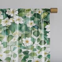 2 Piezas Cortinas De Ventana Decorativas Con Estampado De Planta Y Mariposa HD Digital Para Estilo Rústico Dormitorio Y Sala De Estar - details 2