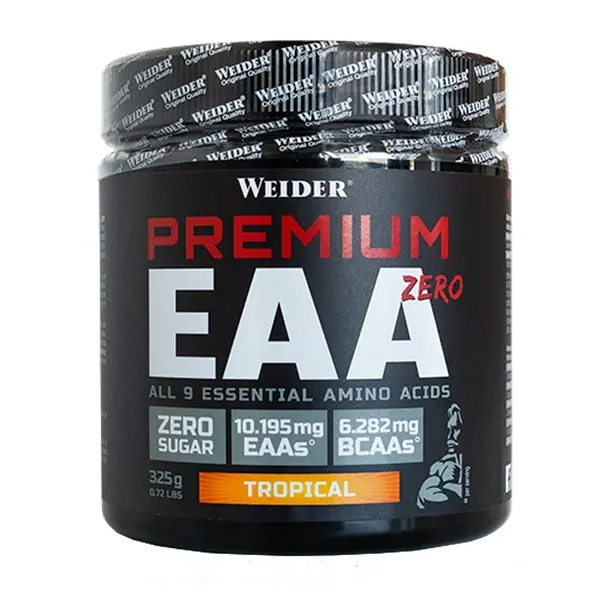 Weider - Premium EAA Zero 325 gr - Aminoácidos esenciales de alta calidad - Sabor tropical - 1
