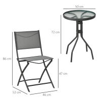 Juego de muebles de Jardín 1 Mesa y 2 Sillas, Juego de Jardín en Maple Gris - details 6