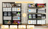 Cómoda para dormitorio, cómoda industrial rústica con 8 cajones de TELA, pasillo, fácil de instalar, cajonera para habitaciones, gran espacio de almacenamiento. - details 1