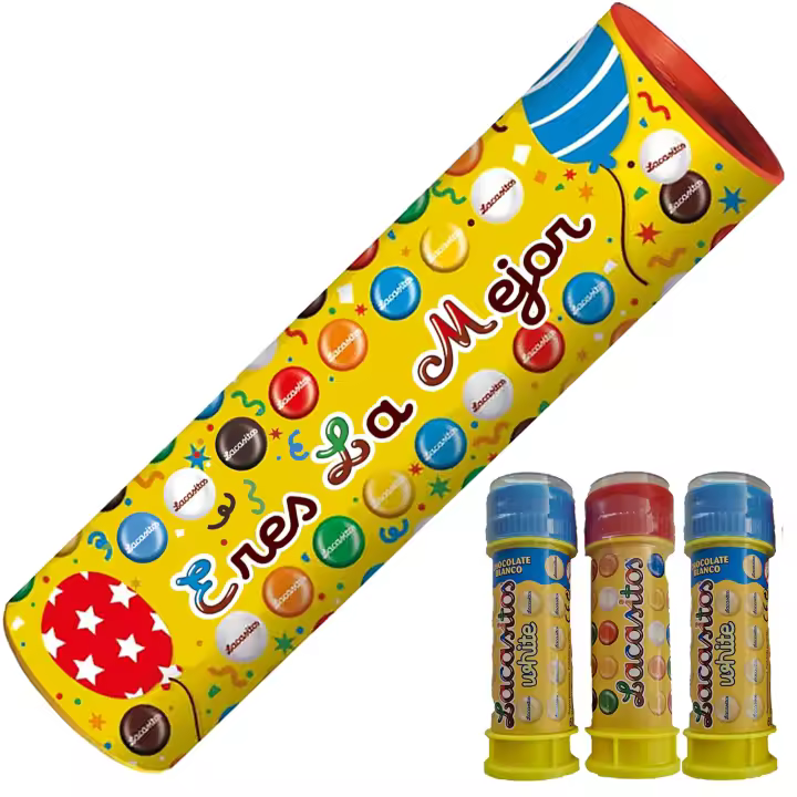 Lacasitos Megatubo 1,5 KG-Eres la mejor + 3 POMPEROS LACASITOS - 1