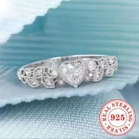 1 pieza de elegante anillo de   925 con forma de   y circonita sintética,  , san valentín y uso  . detalles 3