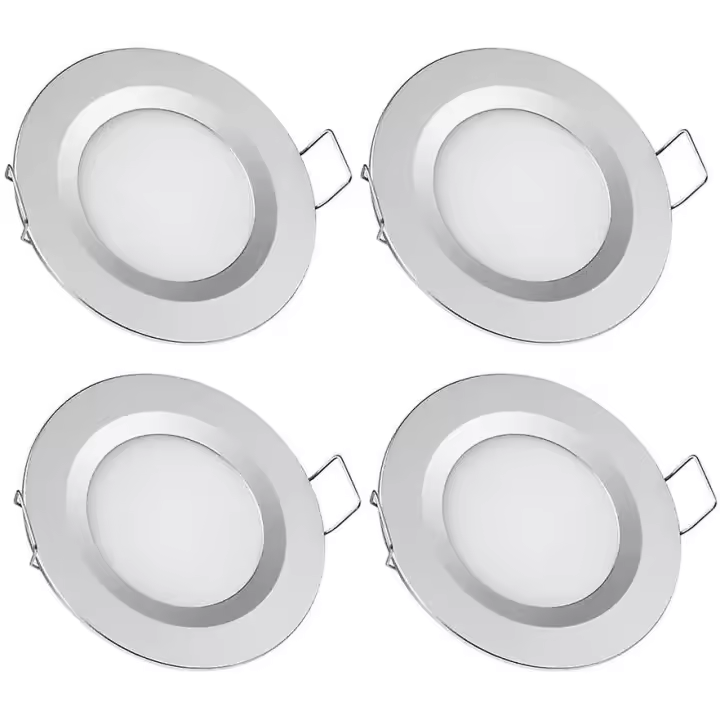 El Barco 12V 4 X de Motorhome llevó Las Luces de techo ahuecadas, 3W 3200K Dimmable Downlights de Aluminio - 1