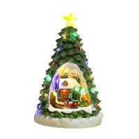 Adorno De Navidad Casa Brillante Con Música Y Tren Escena De Invierno Para Decoración De Hogar Oficina Escritorio Regalo Para Adultos Y Niños - details 6