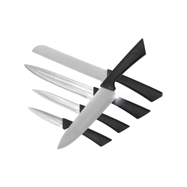 Mediawave Store Chef Knife Set 5 piezas 548998 de acero inoxidable con mango ergonómico 22 a 32 cm - 1