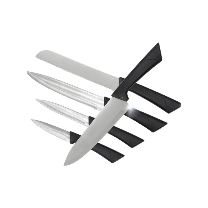 Mediawave Store Chef Knife Set 5 piezas 548998 de acero inoxidable con mango ergonómico 22 a 32 cm - 1
