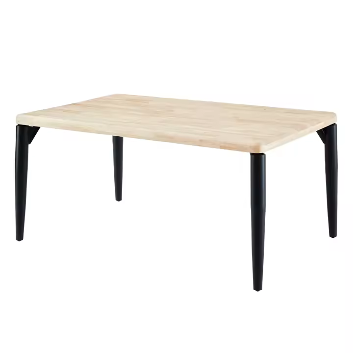 Mesa de Comedor Napi Fija de Estancia Moderna en color Roble Nordish y Negro con Patas Metálicas 160x76x100 cm - 1