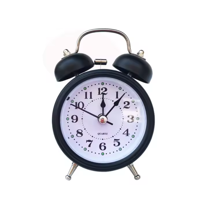 Despertador Reloj despertador con timbre de metal con luz nocturna de 2,5 pulgadas - 1
