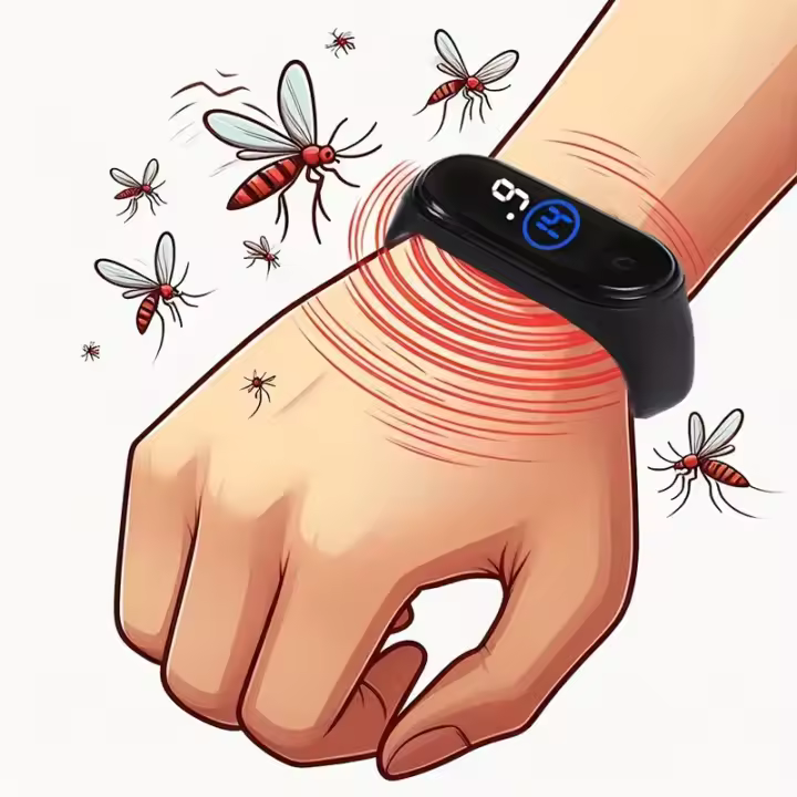 Pulsera Repelente de mosquitos unisex, Repelente de Insectos Físico y ultrasónico, no químico, para uso en casa y al Aire Libre, Incluye 2 Pilas de Fondo - 1