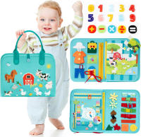 Juguetes Montessori Tablero Ocupado Para Bebés Actividades Educativas De Habilidades De Vida Sensoriales Con Libros Ocupados Para El Desarrollo Motor Fine - details 7