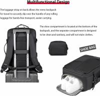 Mochila de viaje, mochila expandible convertible for llevar en el bolso, mochila for computadora portátil, mochilas casuales de negocios con puerto de carga USB, bolsa de senderismo for el fin de sema - details 2