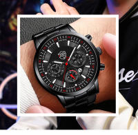 Reloj De Pulsera De Cuarzo Para Hombre Estilo Casual Y Negocio Material De Acero Inoxidable Luminoso Con Correa De Cuero Reloj De Fecha - details 3