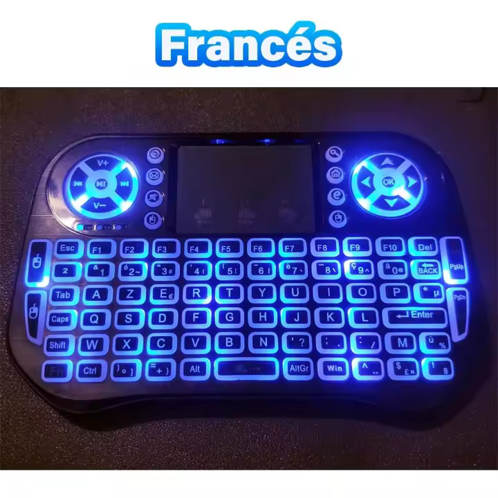 Teclado Inalámbrico Bluetooth Mini 2.4G Dual Mode Retroiluminado Para Android TV Box PC Proyector Idiomas Inglés Ruso Francés Español Portugués - 1