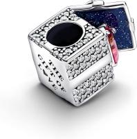 PANDORA Moments 793603C01 - Caja de regalo de plata de ley con circonitas, Rot, Plata de ley, Circonita cúbica，Incluye Caja Original - details 1
