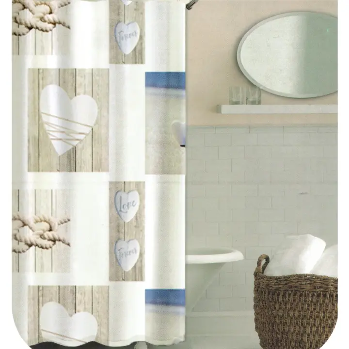NQT Cortina de Ducha/Baño Impermeable Antimoho EVA Resistente Incluye 12 Ganchos Multi Tamaño Y Diseño - 1