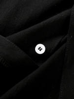 Camiseta de manga corta de lino de verano para hombre, talla grande, sudadera holgada, cárdigan con botones de color liso, camisa de algodón y lino para hombre - details 6