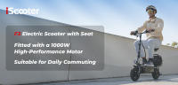 Patinetes Electricos Adultos iScooter F3 con Asiento y Cesta Trasera, Motor de 1000W, Batería de 48V 13Ah, Neumático Neumático de 10 Pulgadas, Velocidad Máxima de 45km/h, Alcance de 60km, Freno de Tambor Delantero y Trasero, Carga Máxima de 120kg - details 1