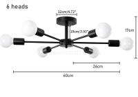 Modernidad Candelabro Negro Para Restaurante Y Sala De Estar Iluminación Suspenso De Techo Material Hierro E27 Decoración Hogar - details 6