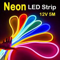Tira De Luces LED Neón Flexible De Silicona 5M 600 LEDs 12V Impermeable Para Decoración De Jardín Y Hogar Tubo De Cinta Luminosa - details 12