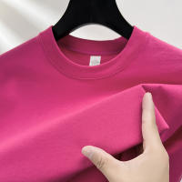 Camiseta De Algodón Puro 100% Para Hombre Manga Corta Verano Moda Casual Color Sólido Cuello Redondo Top Amplio Para Pareja - details 31