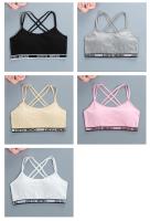 3PCS Deportiva Para Niñas Prenda Interior De Algodón Transpirable Con Tirantes Cruzados Estilo Diario Adecuado Para Entrenamiento Y Fitness - details 1