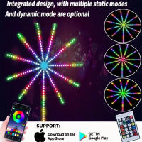 LED Strip Lights Firework Smart Con Control Remoto Y App Sincronización Con Música Para Decoración De Habitaciones Y Fiestas Navideñas - details 8