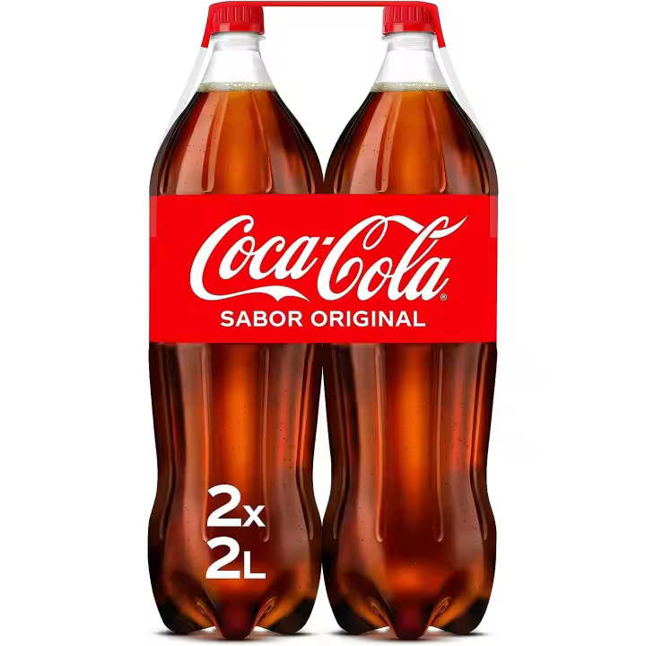Coca Cola Refresco de Cola 2 L (Paquete de 2) Sabor Original - 1