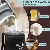 Botella Deportiva De 800ml/27oz Con Escala De Tiempo a Prueba De Fugas Para Viajes Y Fitness Plástico Resistente - details 5