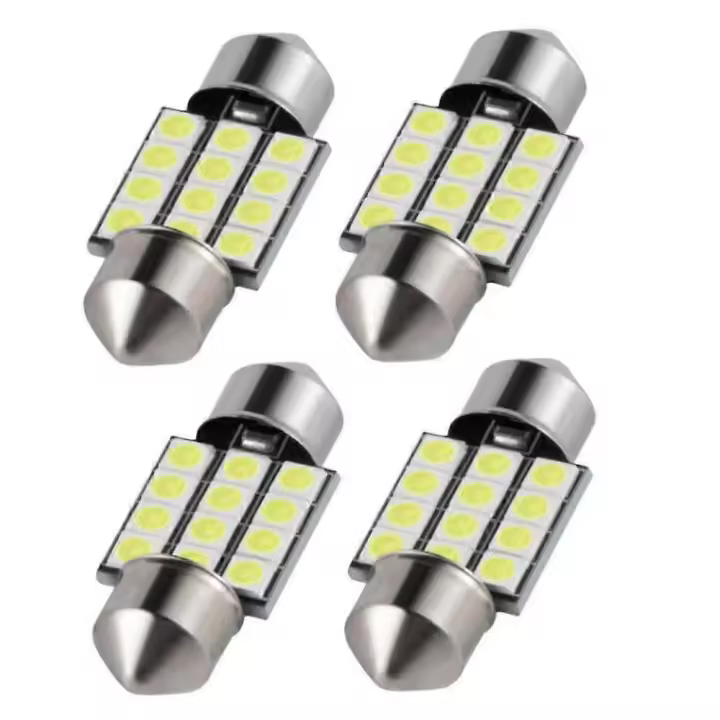 DE3528 LED Car Festoon Bulbs 31mm 1.22inch DE3528 DE1220 Replacement for Interior Dome Courtesy Door Map Trunk License Plate Light,White (Pack of 4) - 1