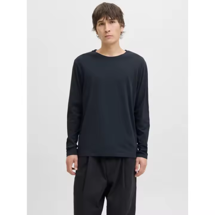 Jack & Jones - Camiseta Hombre Manga Larga - Azul Marino (Cuello Redondo) - 1