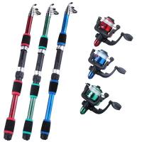 Set Completo De Pescar Con Caña Telescópica Y Carrete Giratorio Incluye Ganchos Y Señuelos Para Viaje Adecuado Para Oceano Playa Río Y Estanque - details 5