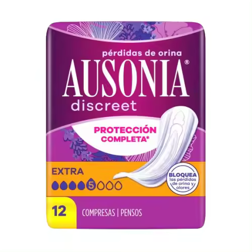 Compresas Ausonia Discreet Extra con Doble Núcleo y Sistema Odourlock - 1