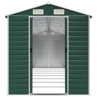 Cobertizo de jardín acero galvanizado verde 191x725x198 cm Decoración de muebles de jardín al aire libre - details 4