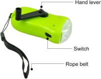 Antorcha de dinamo solar, manivela recargable, Antorcha LED portátil con Energía Solar, aleatory color - details 1