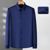 Camisa Social Para Hombre Antienvejecimiento Cuello En V Manga Larga Ajustada Blusa Negocios Blanco Oficina Tallas 5XL 6XL - details 10