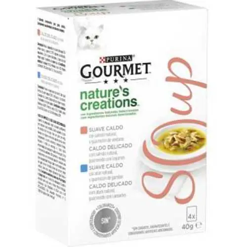Purina Vet Gourmet Soup Salmon Caja 4X40Gr. - 1