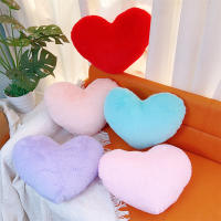 Cojín De Forma De Corazón De Peluche De Conejo Falso Para Sofá Decoración De Mesa Cofia Cojín De Silla Relleno De Algodón PP - details 1