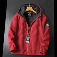 Chaqueta De Piel De Oveja Gruesa Para Hombres Invierno 2024 Casual Cuello En V Cierre De Cremallera Manga Regular Con Capucha Diseño De Moda Adecuada Para Esquí Y Exterior - details 8