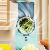 Cortadora de verduras eléctrica, máquina para hacer ensaladas, picadora de verduras automática, rallador de queso eléctrico, cortadora de verduras automática, máquina para hacer ensaladas para queso, verduras, patatas, zanahorias, verde - details 3