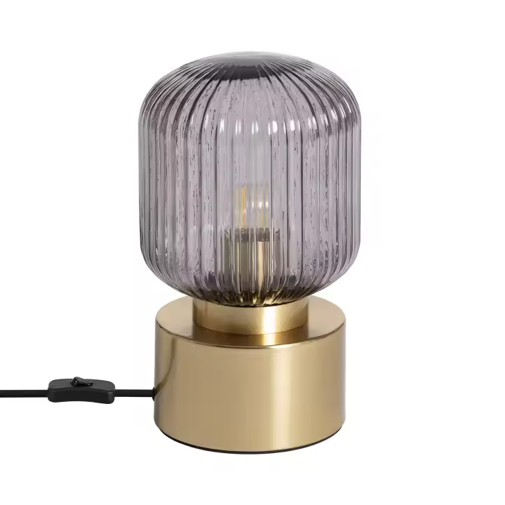 Ledkia Lámpara de Mesa Metal y Cristal Windsor Dorado - 1