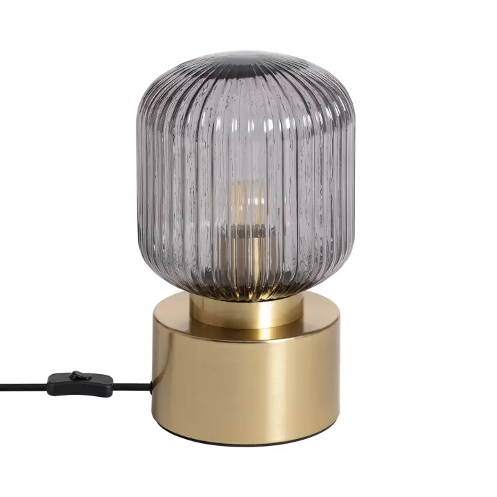 Ledkia Lámpara de Mesa Metal y Cristal Windsor Dorado - 1