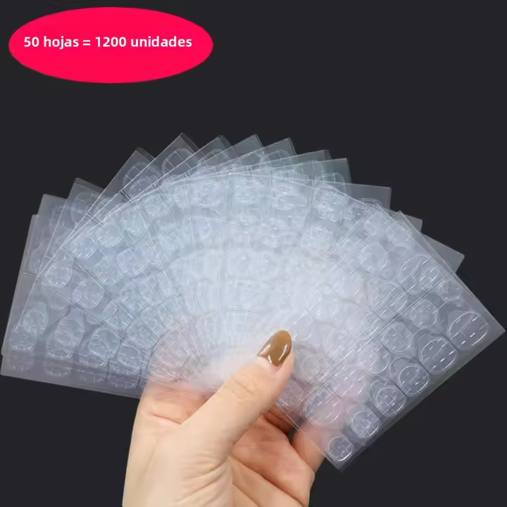 1200Pcs Pegatinas Adhesivas Para Uñas Doble Cara Transparente Y Hidratante Pegamento Para Uñas Falsas Herramienta DIY De Manicura - 1