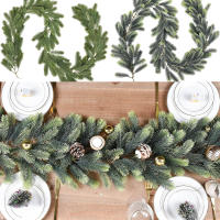 Guirnalda De Pino Artificial De 180CM Decoración De Navidad Para Casa Fiesta Boda Adorno Colgante De Rattan - details 6