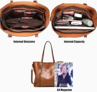 Bolso de mano de cuero sencillo with ASA Superior para Mujer, Bolso de hombre de gran capacidad para el trabajo - details 3